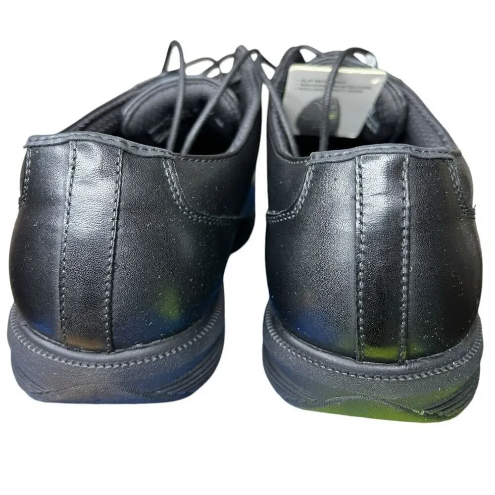 NEW Nunn Bush Men's Marvin Slip Resistant Black Work Safety Shoes 9.5 Extra Wide